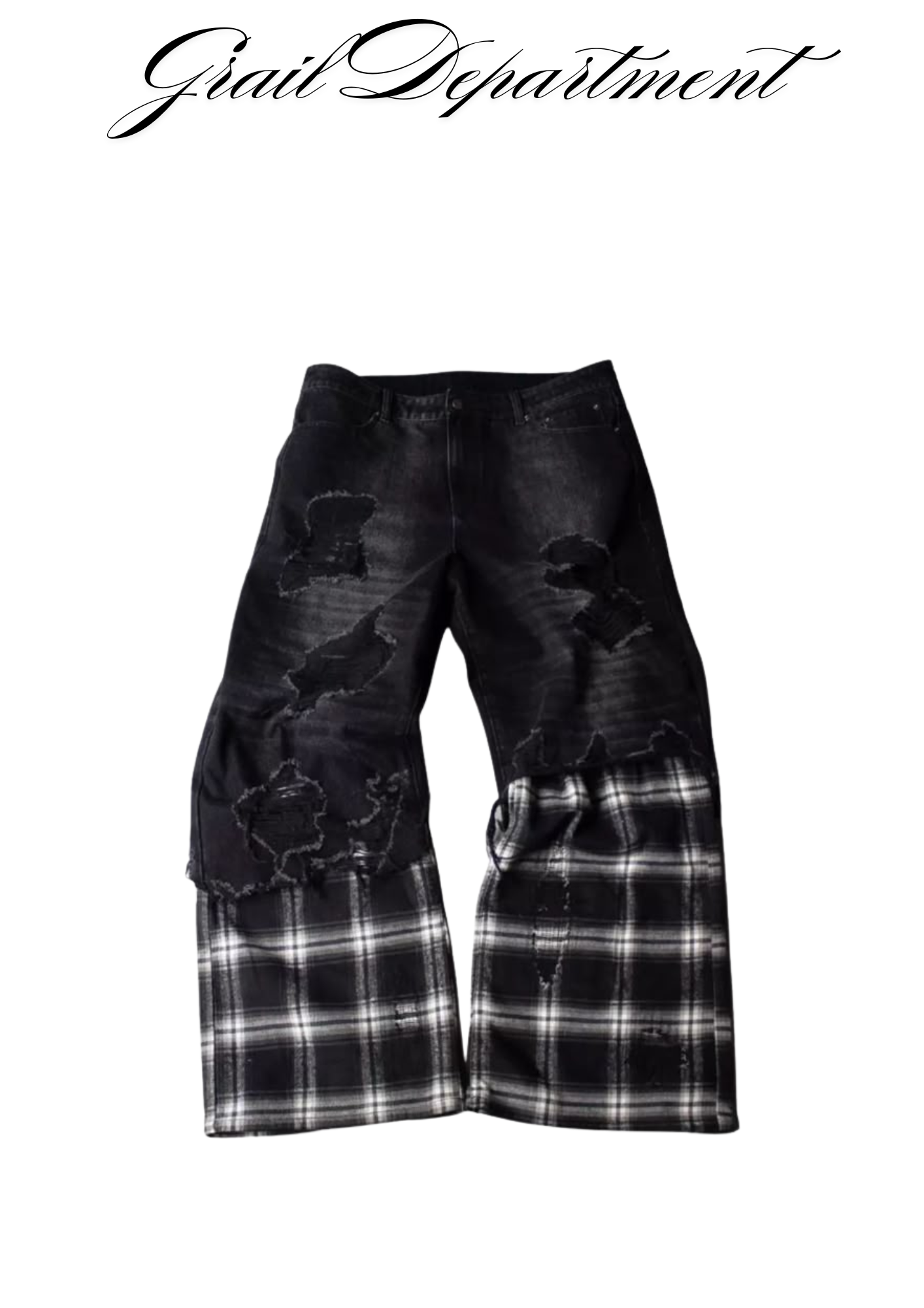 'PLAIDED' FLARED JEANS ⊹