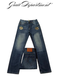 'TR' BOOTCUT JEANS (Dark Blue w/ Print) ⊹