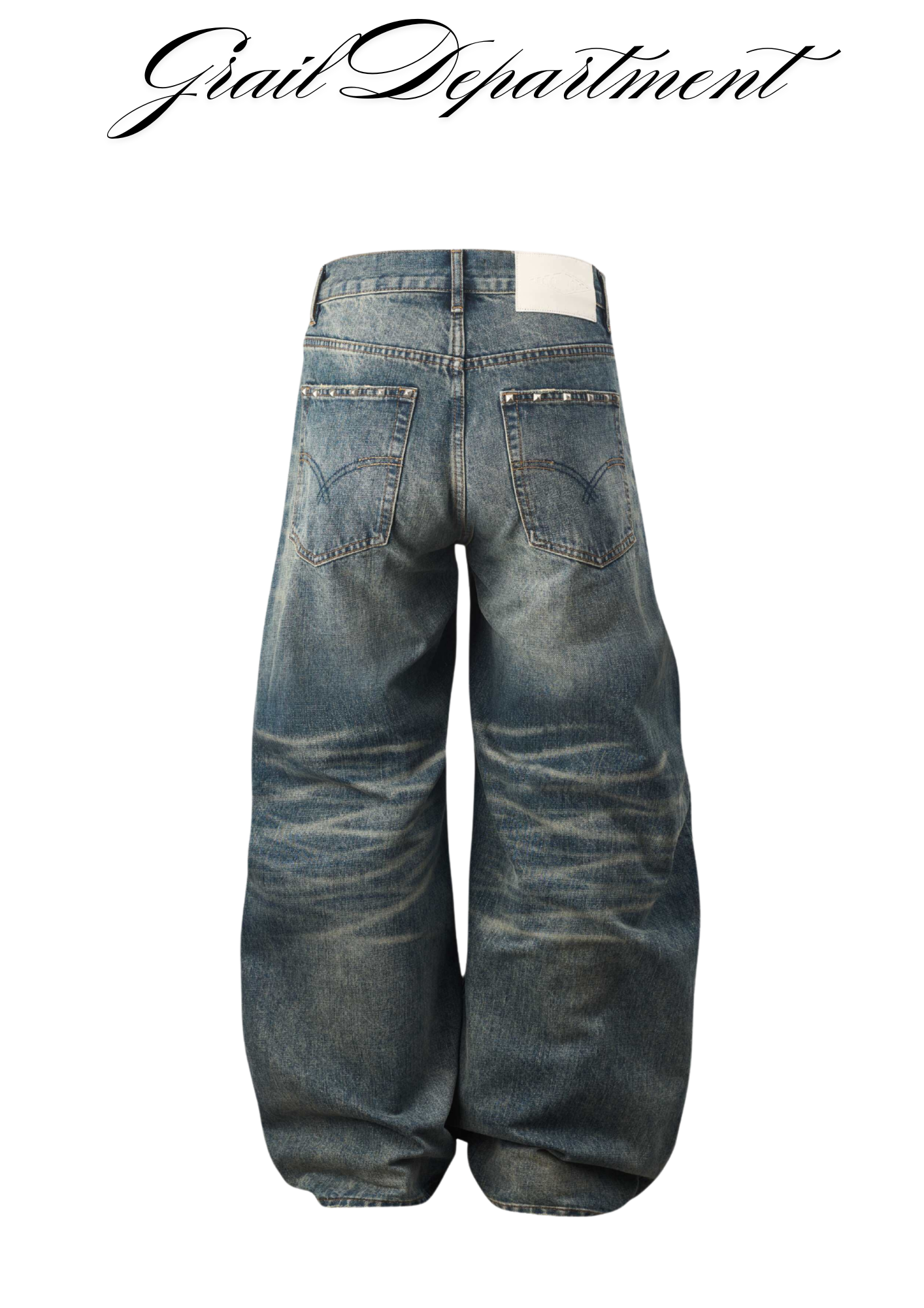 'D!RTY WASH' STUDDED BAGGY JEANS ⊹